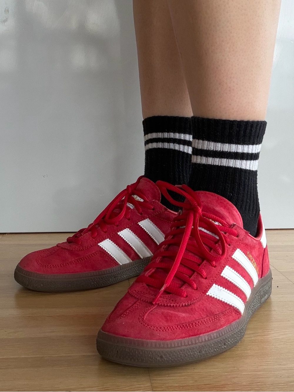 Adidas Handball Spezial Red Suede Sneakers | Size US 7